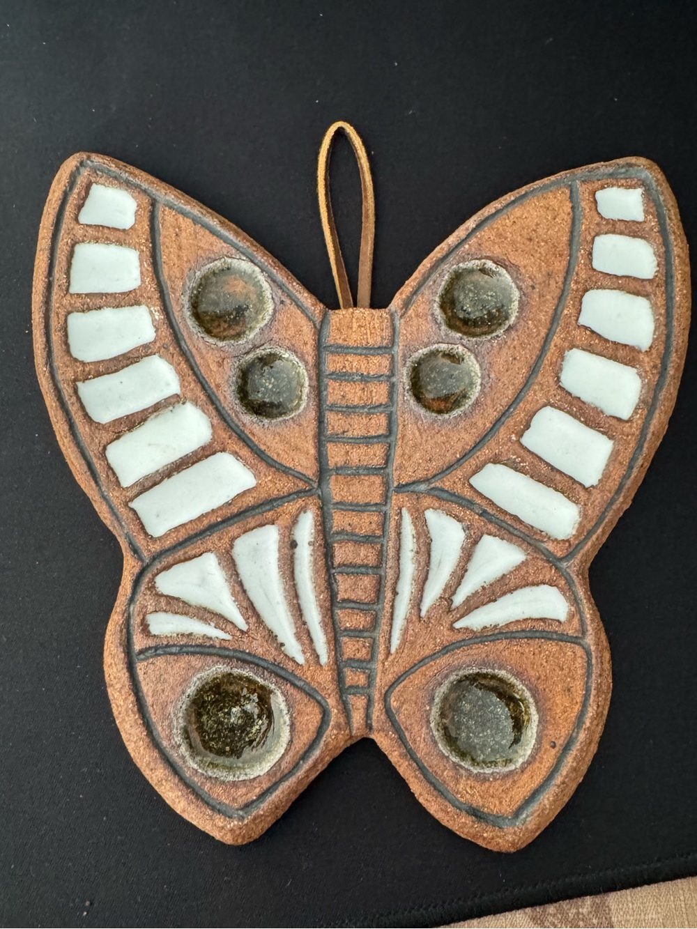 Vintage Stoneware Butterfly Trivet By Victoria Littlejohn